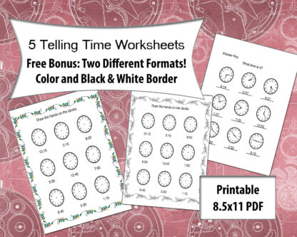 telling time printable